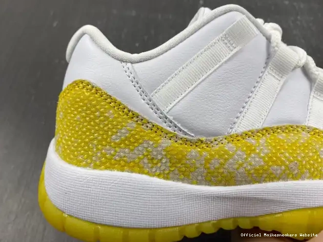 Official Maikesneakers AH7860-107 11 WMNS Low Air Snakeskin Yellow Jordan 0402